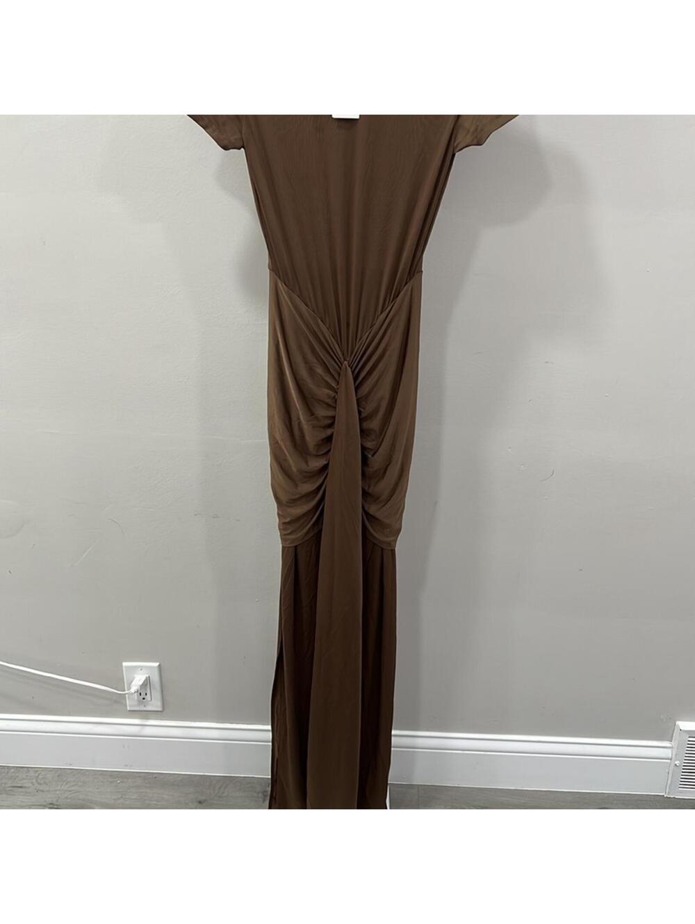 MOTHER OF ALL Viola T-shirt Midi Dress in Brown - Picture 5 of 9